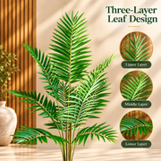 Planta Artificială Copac Tip Palmier Kentia, Cu Frunze Elegante, 180 cm, 10 frunze, Verde, cu Ghiveci