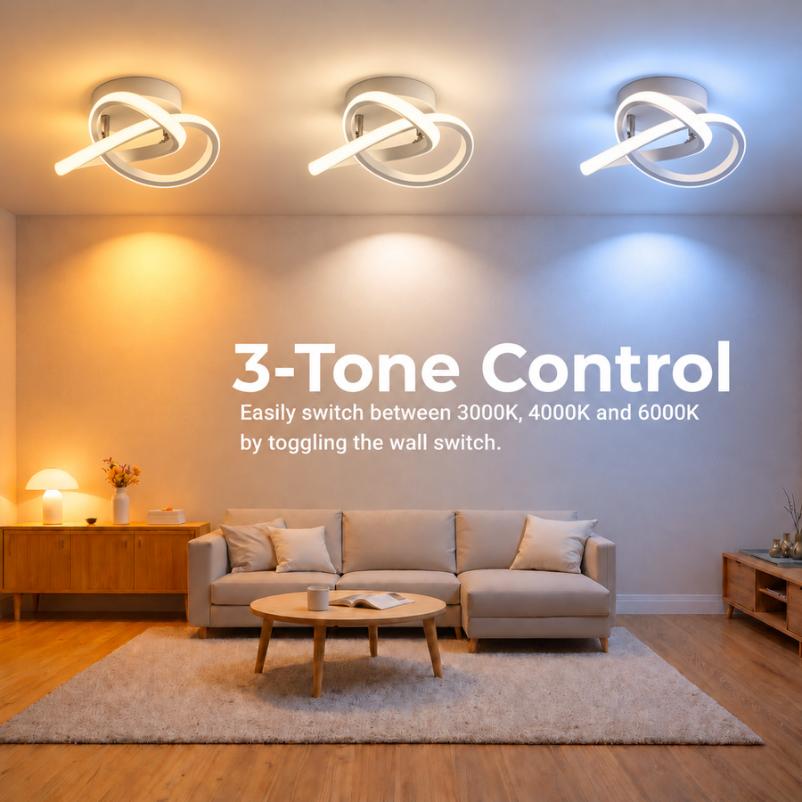 Lustra LED VERTEX Flow 24W, Diametru 25cm, lumina Rece/Calda/Neutra, Alb