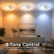 Lustra LED cu telecomanda ISTARAVSHAN, Forma Corpuri Ceresti, 87W, lumina Rece/Calda/Neutra, Dimabila, Alb