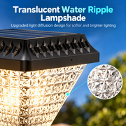Lampa Solara LED pentru Stalp Exterior SOLEO, 8W, Lumina Calda/Rece/Neutra + RGB, Forma Patrata, Aluminiu, Negru, Dimabila