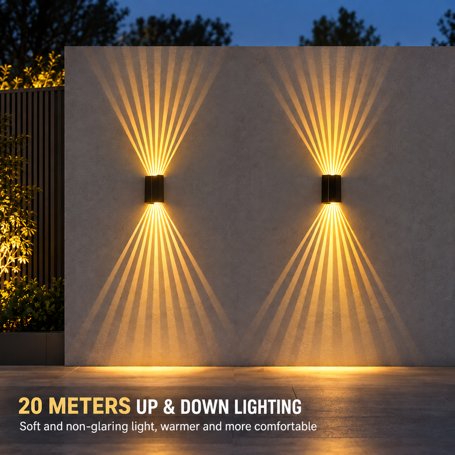 Aplica LED CALMO Exterior, 8W, Lumina Calda, IP65, Aluminiu, Negru