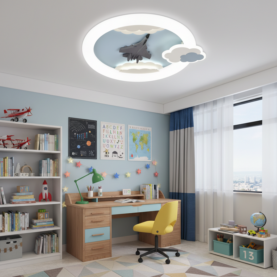 Lustra LED cu telecomanda 72W, Diametru 50cm, lumina Rece/Calda/Neutra, Albastru