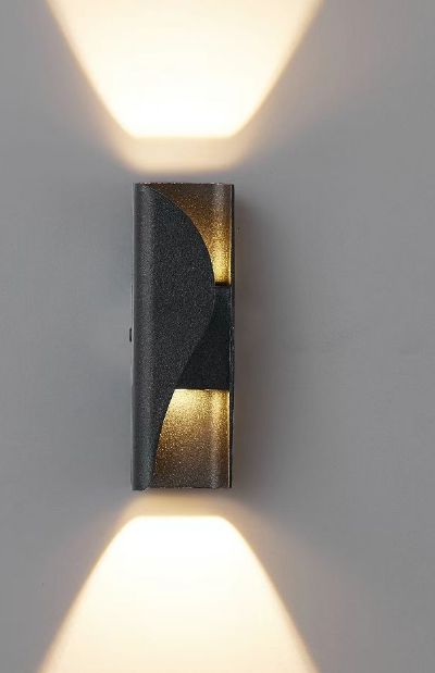 Aplica LED AX221 de Exterior si Interior, 2 Surse x 6W, Metalic, Negru, 3000K