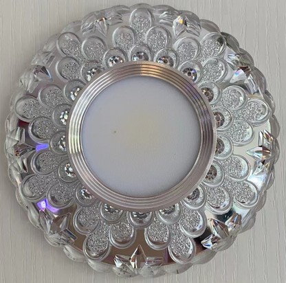 Spot LED ORBITA, 5W, Rotund, Lumina Rece + RGB, Alb, Rasina si Sticla