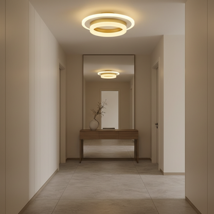 Lustra LED SOLENA ROTONDA 21W, Diametru 20cm, lumina Rece/Calda/Neutra, Alb Auriu