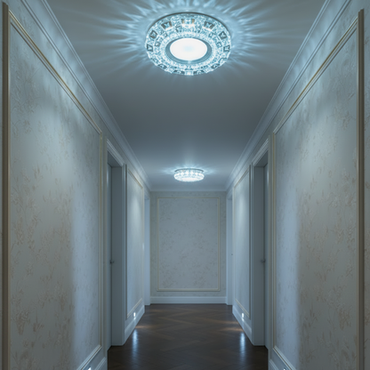 Spot LED ORBITA, 5W, Rotund, Lumina Rece + RGB, Alb, Rasina si Sticla