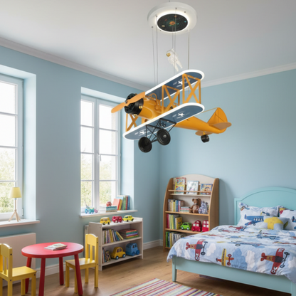 Lustra LED suspendata AVION 80W, lumina Rece/Calda/Neutra, Portocaliu Albastru