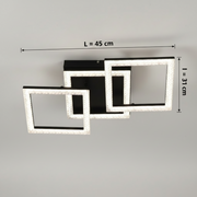 Lustra LED cu telecomanda GEO 43W, 3 Patrate, lumina Rece/Calda/Neutra, Dimabila, Metal si Acril, Negru