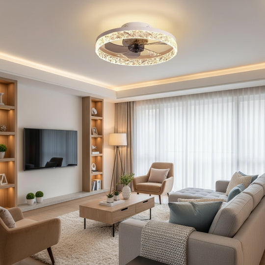Lustra LED VEYA cu Telecomanda, 38W, D50cm, Lumina Rece/Neutra/Calda, Alb