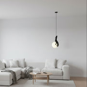 Aplica LED Decorativa MANOS, 13x120cm, 1xE27, Sticla si Resina, Negru
