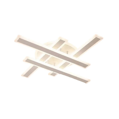 Lustra LED cu Telecomanda LT755/4WH, 85W, 46x5.5x7.5, Lumina Rece/Calda/Neutra, Dimabila, Alb, Fier, Plexiglas