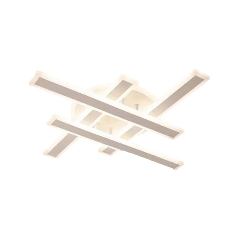 Lustra LED cu Telecomanda LT755/4WH, 85W, 46x5.5x7.5, Lumina Rece/Calda/Neutra, Dimabila, Alb, Fier, Plexiglas