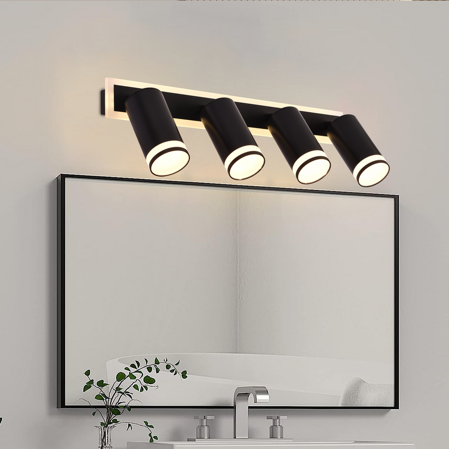 Lustra LED Ellen 46W Lumina Rece/Calda/Neutra Proiector Reglabil Acril si Metal Negru