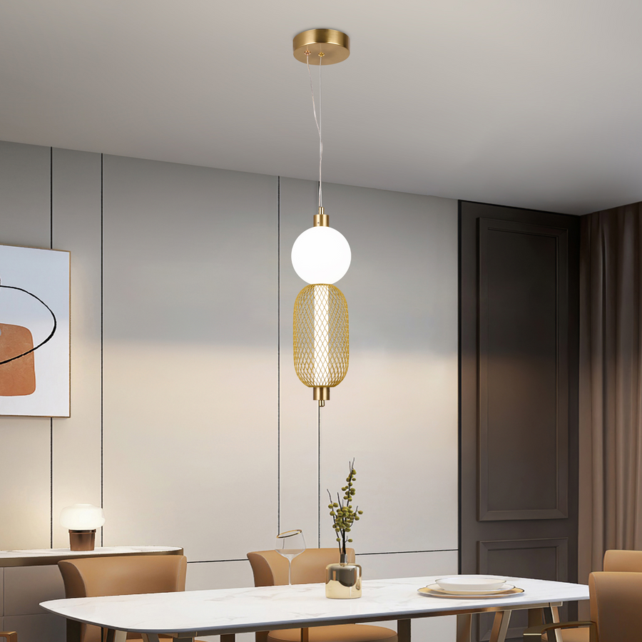 Lustra LED Suspendata LM550/2GD, 11W, Lumina 3000/4000/6000K, Auriu, Inaltime Reglabila