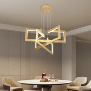 Lustra LED cu telecomanda ,Suspendata 71W, 3 Elemente, lumina Rece/Calda/Neutra, Dimabila, Inaltime Reglabila, Auriu