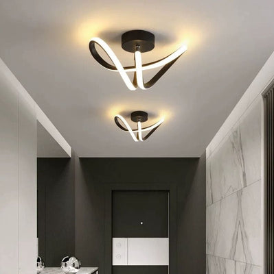 Lustra LED VERTEX Pulse, 24W, Ondulata, Lumina Rece/Calda/Neutra, Negru