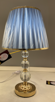 Veioza VZ213BL, 1x E27, Metal si Textil, Albastru si Auriu