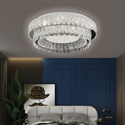 Lustra LED cu Telecomanda, LLC153/500CH, Cristal si Metal, 59W, 1 Cerc, Dimabila, Inaltime Reglabila, Lumina Rece/Calda/Neutra, Iluminat Luxos