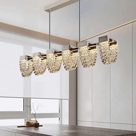 Lustra LED Suspendata, STRATUS Supremo, Cristal si Metal, 15W, Lumina Rece/Calda/Neutra 3000K/4000K/6000K, Iluminat Luxos Candelabre Cristal Default Title Alessandro Design