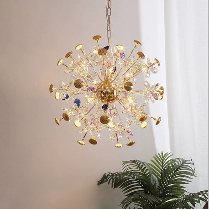 Candelabru Modern cu Cristal, CC372/600GD, 32xG4, Auriu si Cristale , 55cm, Inaltime Reglabila, Metal si Cristal