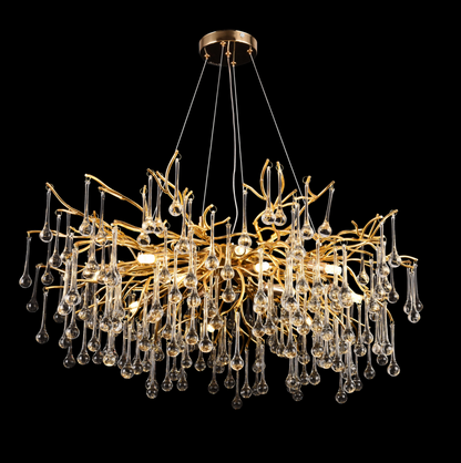 Candelabru Cristal CC333/800GD, 12x G9, Auriu, 80cm, Inaltime Reglabila