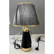 Veioza VZ210BK, 1x E27,Metal si Textil, Negru si Auriu