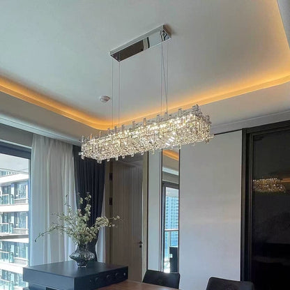 Candelabru Cristal RZ-2/780x280GD , 10xE14, 78X28cm, Inaltime Reglabila, Design Elegant