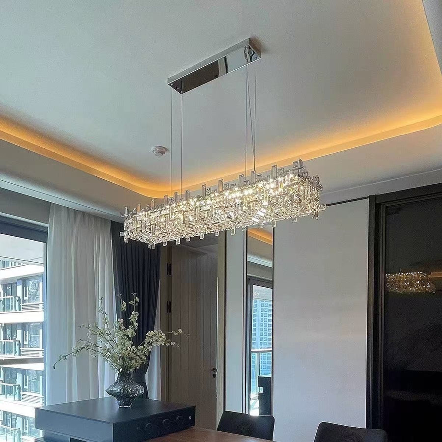 Candelabru Cristal RZ-2/780x280GD , 10xE14, 78X28cm, Inaltime Reglabila, Design Elegant