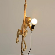 Lustra Suspendata Vintage, LV700, 1xE27, Maimuta, Sfoara si Metal, 100cm, Suport Negru