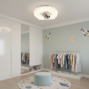 Lustra LED KOSMER cu telecomanda 75W, Diametru 50cm, lumina Rece/Calda/Neutra, Alb