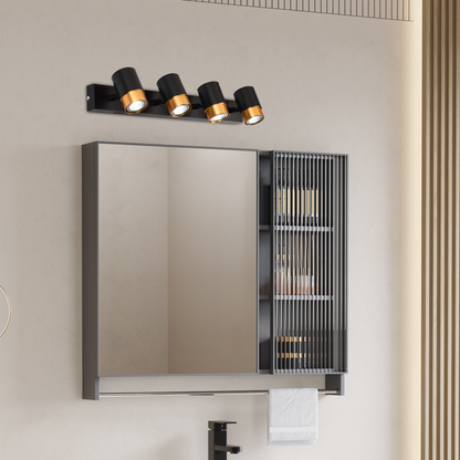 Proiector LED cu 4xGU10 Proiectoare, 3000K/4000K/6000K, Auriu, Metal și Acril