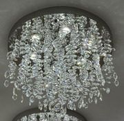 Candelabru LED Cristal LLC210/550CH Rotund, 30W, Lumina Rece/Calda/Neutra, Cristal, Crom Lucios