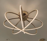 Lustra LED cu Telecomanda LT770/500GD, 45W, Lumina Calda/Rece/Neutra, Dimabila, Auriu