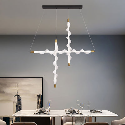 Lustra LED Suspendata Acril UNDA Bishop, Lumina 3000/4000/6000K, Alb, Inaltime Reglabila