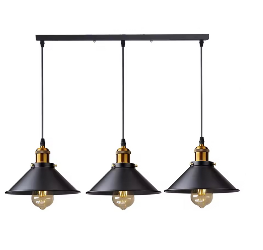 Lustra Suspendata, LV210/3L, 3*E27, Maro, Metal si Fir, Inaltime Reglabila