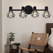 Lustra cu Abajur, GRACIE, LC365/4BK, Diamant, 4xE14, Negru, Metal