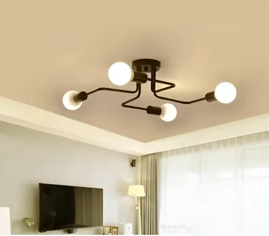 Lustra MODERNIST Quadra 4, 4x E27, Negru, Design Modern