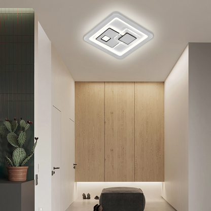 Lustra LED KEREN 24W, Diametru 26cm, Patrata, lumina Rece/Calda/Neutra, Alb