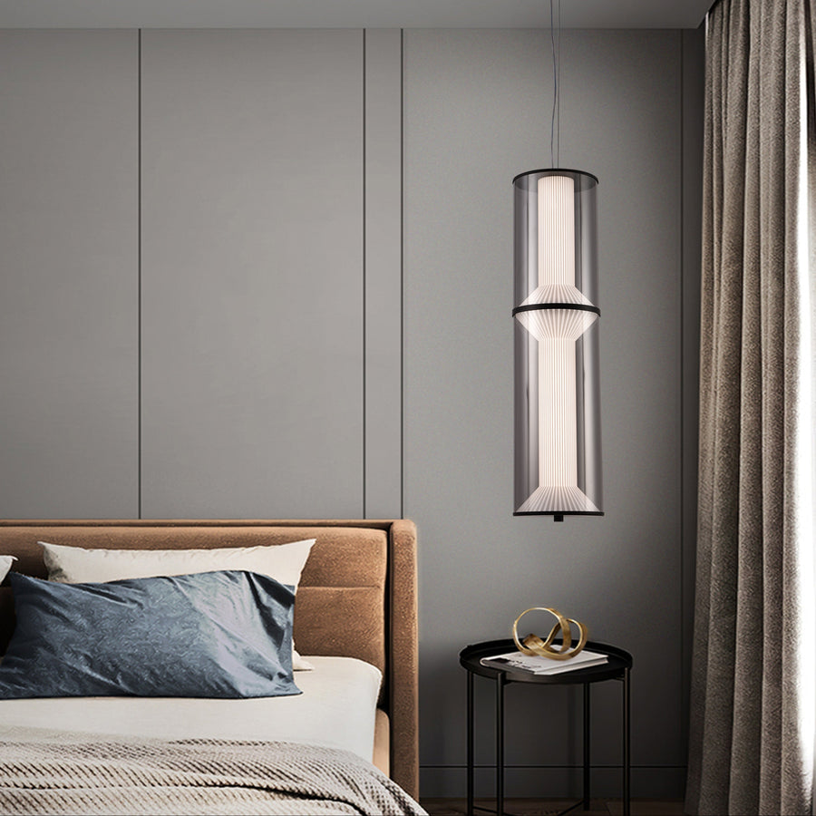 Lustra LED Suspendata cu Telecomanda 48W, LM511/2BK, Inaltime Reglabila, Lumina Calda/Rece/Neutra, Alb, Metal