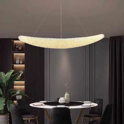 Candelabru Modern cu Cristal, PRAGA, 31W, Lungime 80 cm, Auriu, Inaltime reglabila