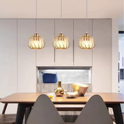 Lustra Monica LC910/3RGD, 3 X E27, Auriu, Metal si Sticla