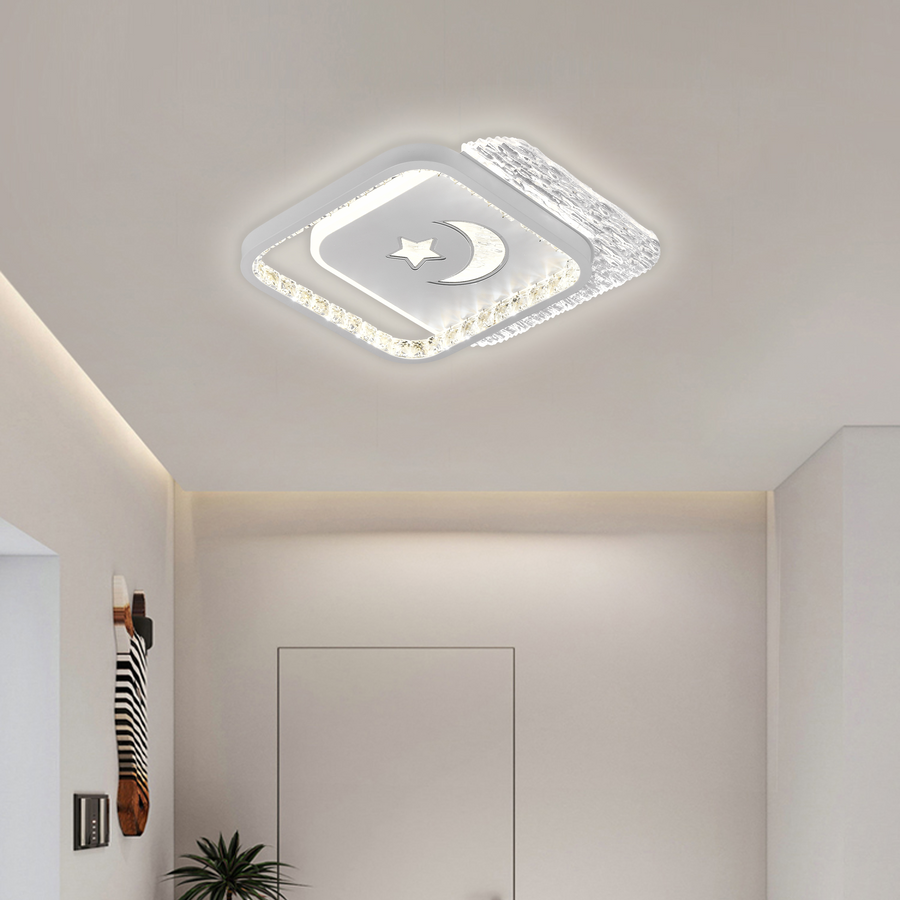Lustra LED PERU 38W, 2 Patrate, lumina Rece/Calda/Neutra, Negru