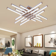 Lustra LED cu Telecomanda LT178/8WH, 98W, 8 Elemente, Lumina Rece/Clada/Neutra, Dimabila, Alb