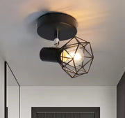 Lustra cu Abajur, GRACIE, LC365/1BK, Diamant, 1XE14, Negru, Metal