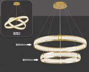 Candelabru Cristal, LINDERHOF Magno, 61W, Diametru 60cm, Lumina Rece/Calda/Neutra, Auriu, Inaltime Reglabila