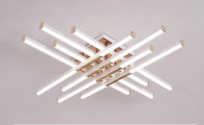 Lustra LED cu Telecomanda LT178/8WH, 98W, 8 Elemente, Lumina Rece/Clada/Neutra, Dimabila, Alb