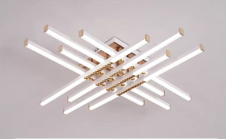 Lustra LED cu Telecomanda LT178/8WH, 98W, 8 Elemente, Lumina Rece/Clada/Neutra, Dimabila, Alb