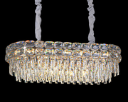 Candelabru Cristal LUCENT Regalis 28xE14, 85x35 cm, Auriu, Inaltime Reglabila, Metal si Cristal