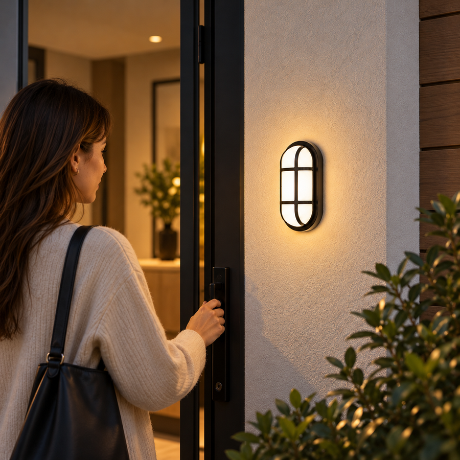Aplica LED de Exterior AX321/162BK, IP65, Negru