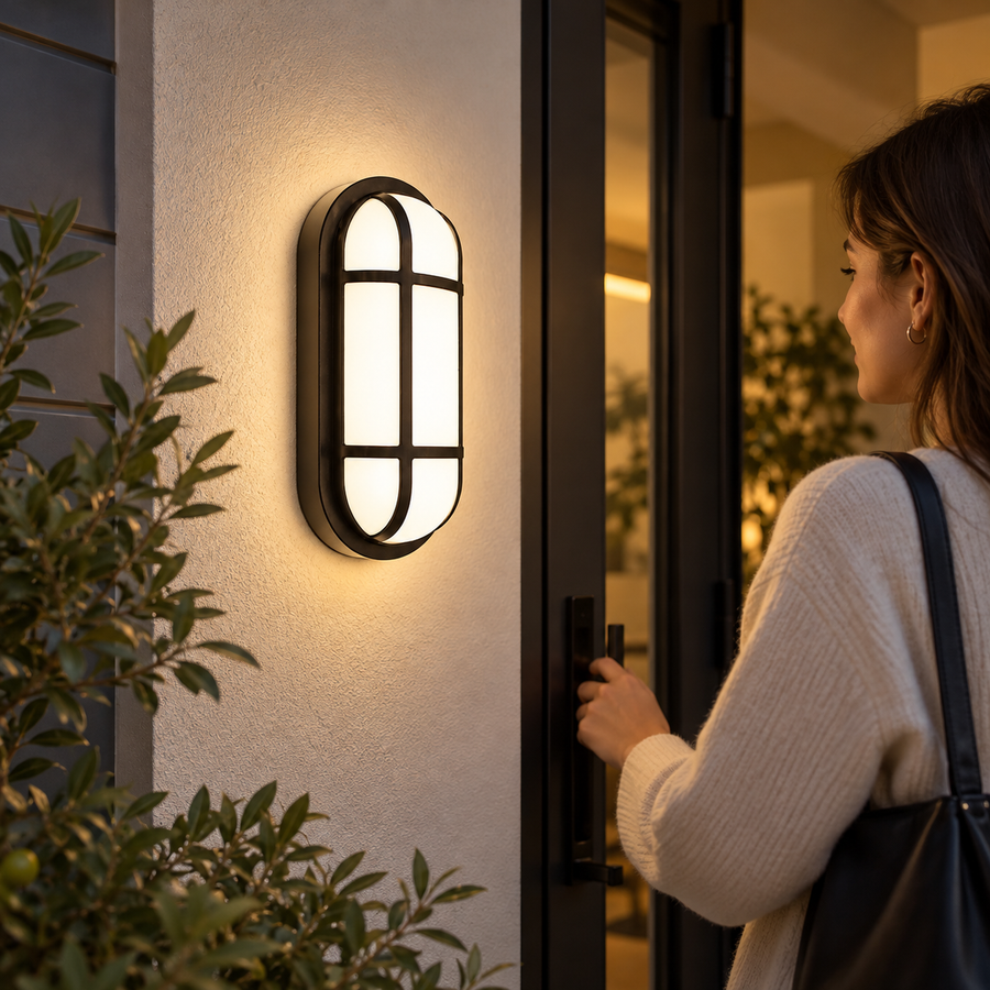 Aplica LED de Exterior AX321/218BK, IP65, Alb si Negru